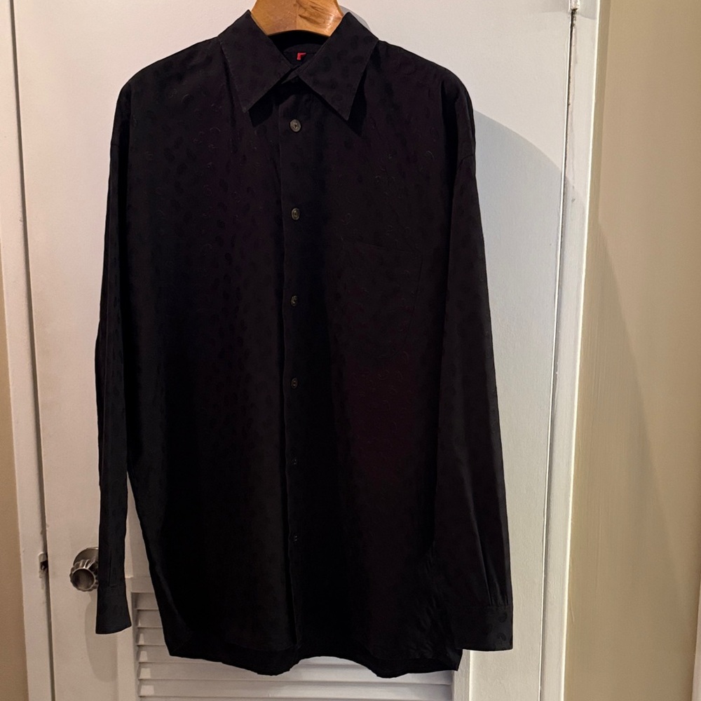 Elegant Black Men's Button Down Shirt